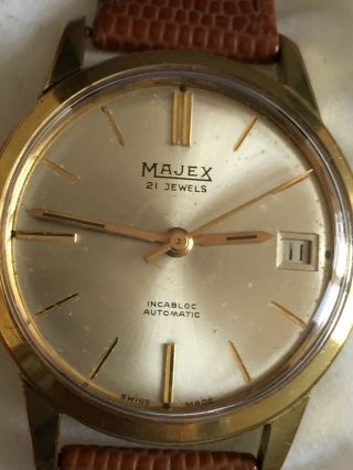 Vintage Of 1950’s “majex” 21 Jewels Swiss Automatic Incabloc Men’s Watch