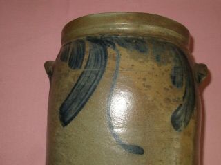 Antique 19th C Stoneware Decorated 3 Gallon Maryland Virginia Crock 14 