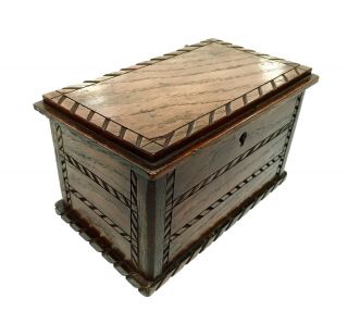 Antique Wooden Oak Candle Box Made From St Issey Cornwall Church Rafters 2
