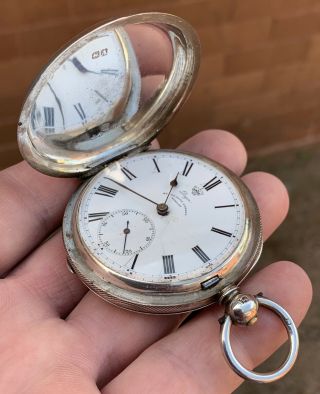 A Gents Good Quality Early Antique Solid Silver Full Hunter Pocket Watch,  1876.