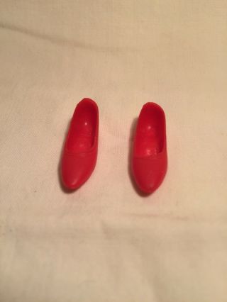 VTG Barbie Shoes Squishy Red Flats 60s Japan (28) 3