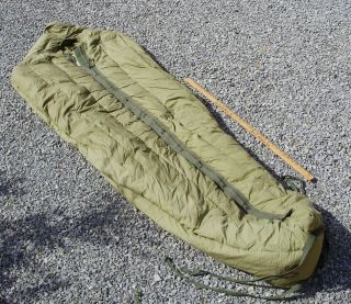 Vintage Camping Us Army Mountain Mummy Down Sleeping Bag M - 1949 Large Ex Shape