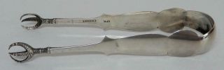 18 - 1900’s “e.  Cook” Sterling Silver “claw Tip” Serving Tongs - No Monograms