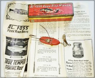 Al Foss 3 Oriental Wiggler Lure In Red Tin With Paperwork Oh