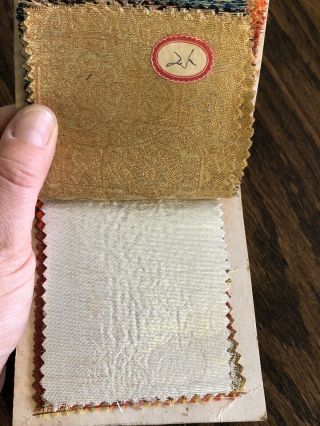 Antique 1920 ' s Japanese Brocade Silk & Metallic Kimono Obi Fabric Sample Book 8