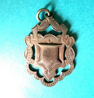 Antique Large Silver Ornate Watch Fob Engraved Dog Tag.  Dated 1921 Basket Ball