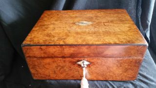 Large Antique Walnut Inlaid Jewelery/decorative Box