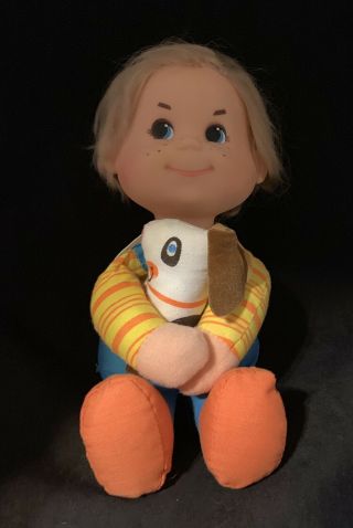 Mattel Baby Beans with Pets Boy with Dog Near Vintage Doll 4