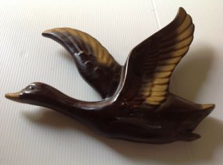 Antique Art Deco Ceramic Flying Duck EC Gorgeous Brown 2