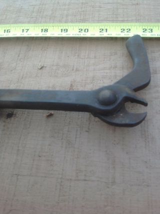 Antique Vintage Bridgeport No.  64 Rex Cast Iron Nail Puller USA Primitive Tool 3