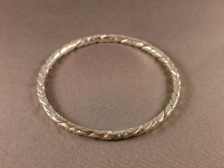 Lovely Heavy Antique Style Ladies Solid Silver 925 Rope Twist Bangle 20gs 2