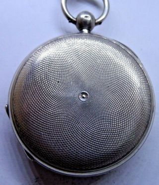 A Antique Solid Silver Full Hunter Fob Watch By Saunders & Jacob 1885