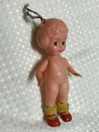 Vintage Evergreen 5.  5 " Plastic Doll With Shoes And Socks