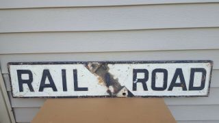 Vintage Antique Cast Iron Railroad Crossing Sign 48 " 186106