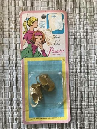 Mip Premier Vintage Gold Doll Shoes (8 " Inch Doll?) Ginny Vogue