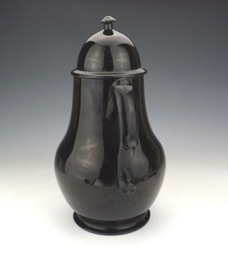 Antique 18th C English Pottery - Black Glazed Georgian Coffee Pot 4
