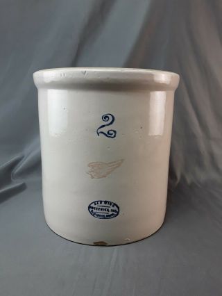 Antique 2 Gallon Red Wing Union Stoneware Co Crock One Chip