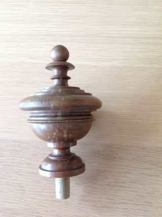 Antique French Turned Wood Newel Post Finial End 17cm High