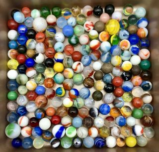 186 Antique Vintage Marbles Akro Peltier Shooter Clay & More