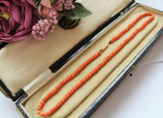 Antique Vintage Angel Coral Necklace Rolled Gold Clasp
