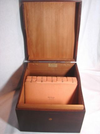 Vintage Globe Wernicke Finger Jointed File Box 7510 - C W/original Index Card Set