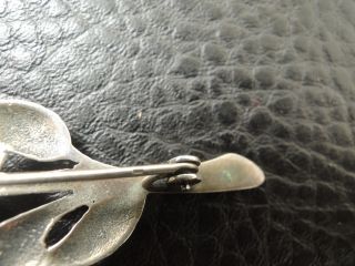 Antique ART DECO Flowers STERLING SILVER Pin Brooch 5