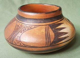 Antique Native American Indian Hopi Pottery Bowl With Painted Decoration