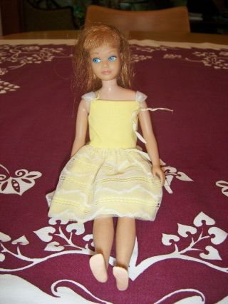 Skipper Doll Mattel Vintage 1963 With Flower Girl Dress