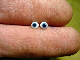 A Pair Vintage Solid Doll Glass Eyes 4 Mm For Bisque Doll Doctor Age1910 A 3225