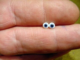 a pair vintage solid doll glass eyes 4 mm for bisque doll doctor age1910 A 3225 4