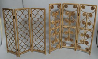 Two Vintage Bamboo Doll Display Screens
