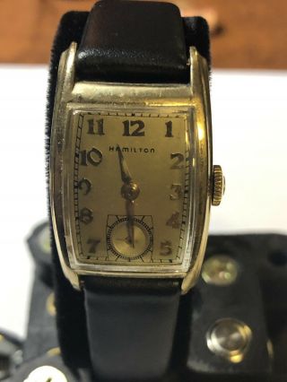 Vintage 10 Karat Gold Filled Hamilton Mens Watch,  980 Mouvement