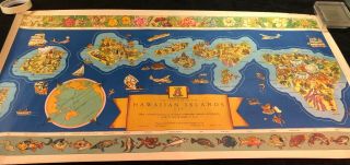 Vintage Dole Pineapple Co Map Of Hawaiian Islands 1937 Parker Edmunds In Origina