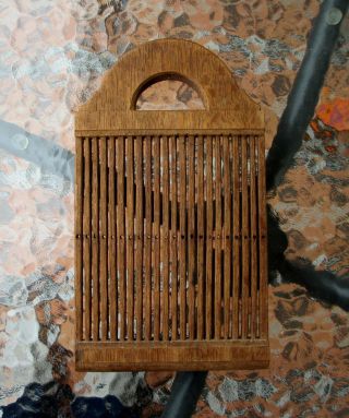 Rare Antique Swedish Folk Art Wood Tape Loom Rigid Heddle 1800s