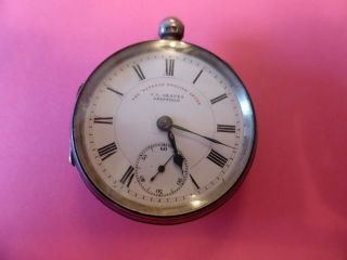 Antique 1900 J.  G.  Graves Sterling Silver Pocket Watch For Repair.