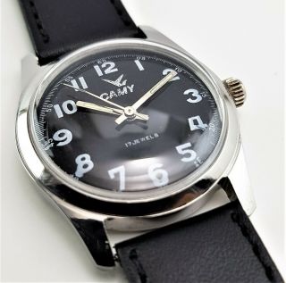 Camy Black & White - Dial Swiss Made 17jewels Restored Hand Winding Wrist Watch