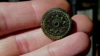 Rev War Dug 18th Century Designed Button - Beauty