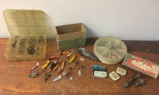 Vintage Fishing Lures,  Flies,  Split Shot,  P&k,  Hooks