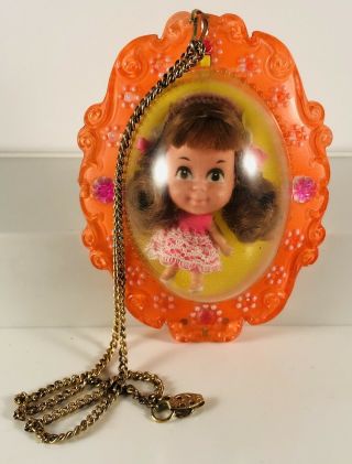 Liddle Kiddles Lucky Locket Lottie Orange Yellow Doll Mattel Vintage 1960s