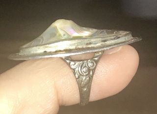 Antique Victorian Sterling Silver Blister Pearl Child Baby Ring Rare 3