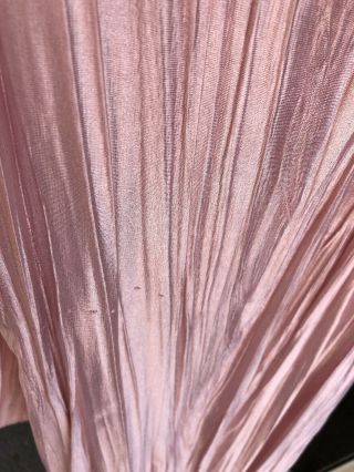 VINTAGE SIMPLY SHABBY CHIC PALE PINK CRUSHED PLEATED SWAG CURTAIN 200”L X40” 3
