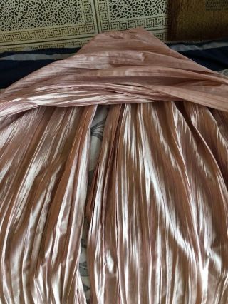 VINTAGE SIMPLY SHABBY CHIC PALE PINK CRUSHED PLEATED SWAG CURTAIN 200”L X40” 5