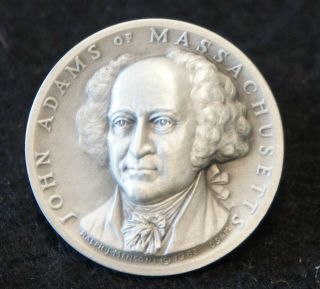 John Adams Antique Medal Medallic Art Co.  26.  57g.  Silver.  999