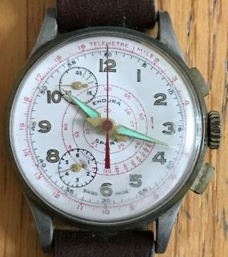 Vintage Endura Sport Swiss Chronograph Men 