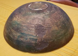 Antique Primative Large Wooden Dough Bowl Old Paint