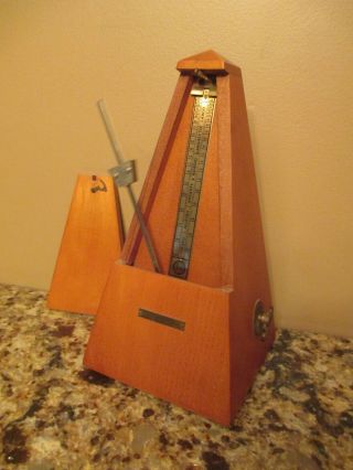 Vintage Seth Thomas Metronome In Wood Case - Great Shape