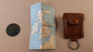 Vintage Keyring Penny Holder And British Isles Road Map Holder Beautifull