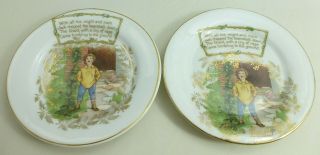 2 Royal Bayreuth Jack & The Beanstalk Nursery Rhyme Tea Set Plates Antique