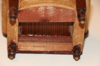 Vintage German Dollhouse Miniature Velvet Upholstered Club chair - wood - handmade 5