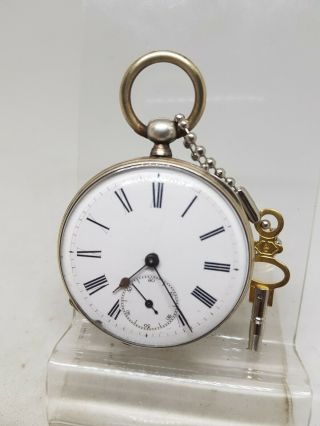 Antique Continental Silver Mid Size Pocket Watch C1900 Ref588